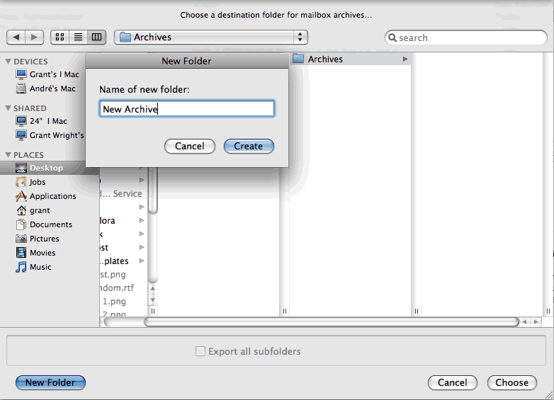 How to backup e-mail form Mail on Mac - Step 2 of 2