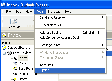 How to backup e-mail form Microsoft Outlook Express - Step 1 of 5