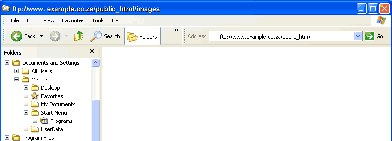 How to Windows Explorer to upload files to your site - Step 2 of 6