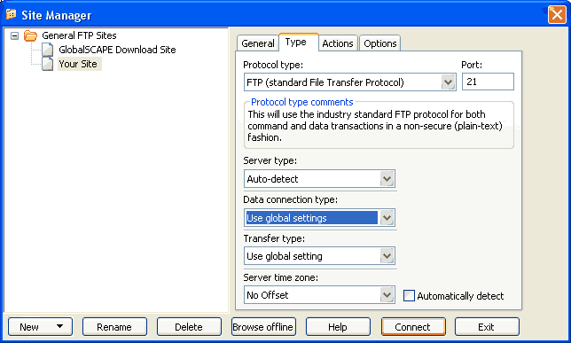 How to use Cute FTP to upload files to your site - Step 3 of 4