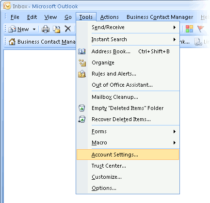 Set up an e-mail account on Microsoft Outlook 2007 - Step 1 of 9