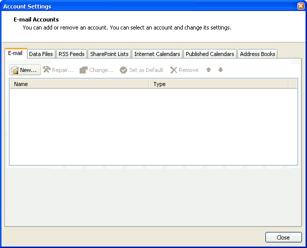 Set up an e-mail account on Microsoft Outlook 2007 - Step 2 of 9