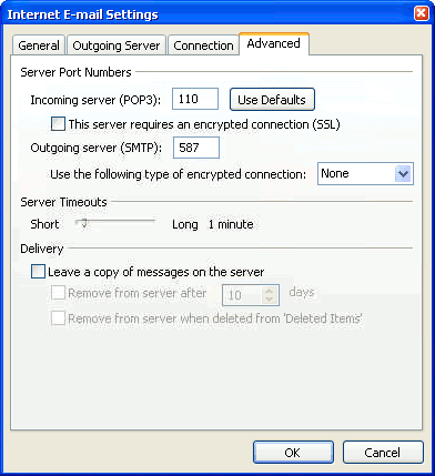 Set up an e-mail account on Microsoft Outlook 2007 - Step 8 of 9