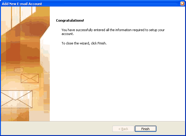 Set up an e-mail account on Microsoft Outlook 2007 - Step 9 of 9