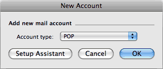 Set up an e-mail account on Entourage Mac - Step 4 of 6