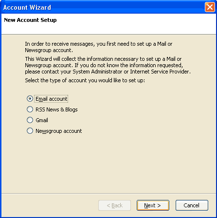 Set up an e-mail account on Mozilla Thunderbird - Step 2 of 10