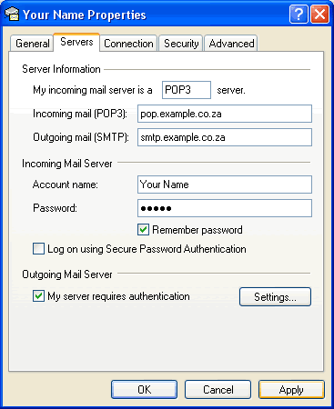 Set up an SMTP Authentication on Microsoft Outlook Express