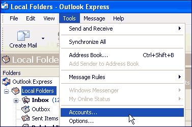 Set up an e-mail account on Microsoft Outlook Express - Step 1 of 10