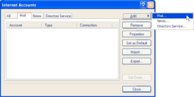 Set up an e-mail account on Microsoft Outlook Express - Step 3 of 10